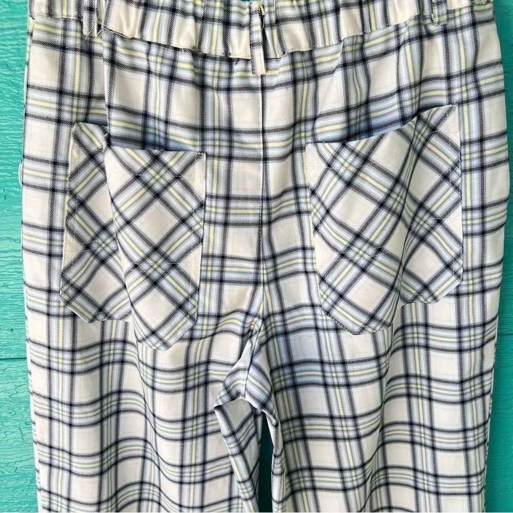 90’s STYLE WIDE LEG PLAID TROUSERS WITH POCKETS SIZE MEDIUM - Picture 5 of 11